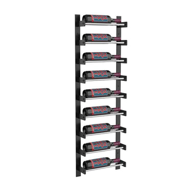 Evolution 45 in. High 1 Column Wine Wall in Matte Black and Chrome Storing 9 Bottles