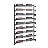 Evolution 45 in. High 2 Column Wine Wall in Matte Black and Chrome Storing 18 Bottles