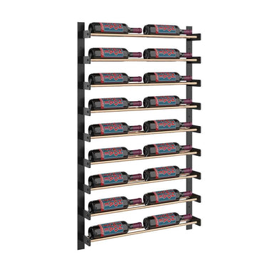 Evolution 45 in. High 2 Column Wine Wall in Matte Black and Golden Bronze Storing 18 Bottles