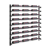 Evolution 45 in. High 3 Column Wine Wall in Matte Black and Chrome Storing 27 Bottles 