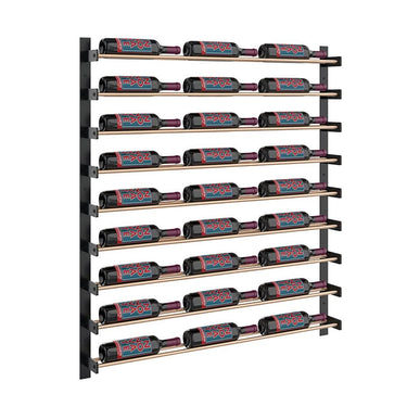 Evolution 45 in. High 3 Column Wine Wall in Matte Black and Golden Bronze Storing 27 Bottles 