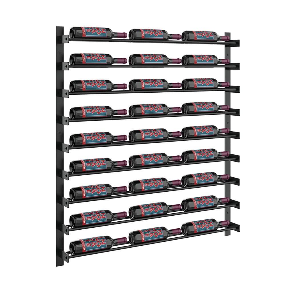 Evolution 45 in. High 3 Column Wine Wall in Matte Black Storing 27 Bottles 