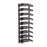 Evolution 45 in. High 1 Column Wine Wall in Matte Black and Chrome Storing 18 Bottles
