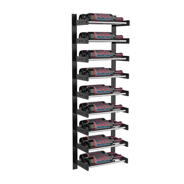 Evolution 45 in. High 1 Column Wine Wall in Matte Black and Chrome Storing 18 Bottles