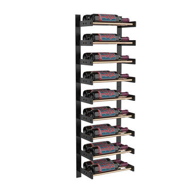 Evolution 45 in. High 1 Column Wine Wall in Matte Black and Golden Bronze Storing 18 Bottles
