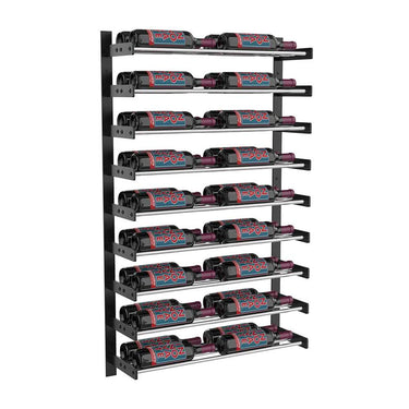 Evolution 45 in. High 2 Column Wine Wall in Matte Black and Chrome Storing 36 Bottles