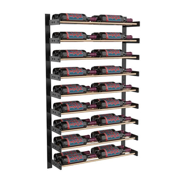 Evolution 45 in. High 2 Column Wine Wall in Matte Black and Golden Bronze Storing 36 Bottles