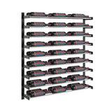Evolution 45 in. High 3 Column Wine Wall in Matte Black and Chrome Storing 54 Bottles 