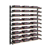 Evolution 45 in. High 3 Column Wine Wall in Matte Black and Golden Bronze Storing 54 Bottles 