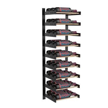 Evolution 45 in. High 1 Column Wine Wall in Matte Black and Golden Bronze Storing 27 Bottles