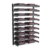 Evolution 45 in. High 2 Column Wine Wall in Matte Black and Chrome Storing 54 Bottles