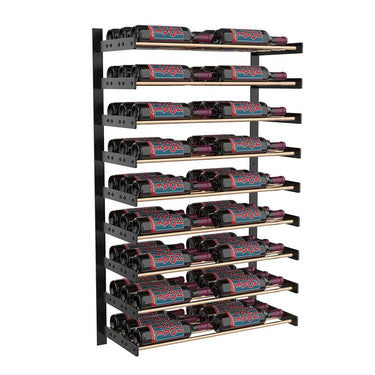 Evolution 45 in. High 2 Column Wine Wall in Matte Black and Golden Bronze Storing 54 Bottles