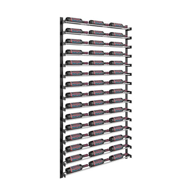 Evolution 75 in. High 3 Column Wine Wall in Matte Black and Chrome Storing 45 Bottles