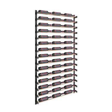 Evolution 75 in. High 3 Column Wine Wall in Matte Black and Golden Bronze Storing 45 Bottles