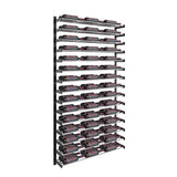 Evolution 75 in. High 3 Column Wine Wall in Matte Black and Chrome Storing 90 Bottles