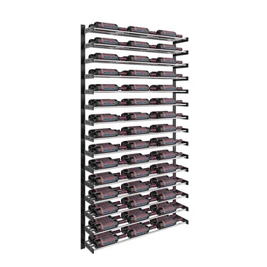 Evolution 75 in. High 3 Column Wine Wall in Matte Black and Chrome Storing 90 Bottles