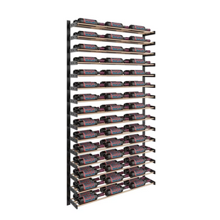 Evolution 75 in. High 3 Column Wine Wall in Matte Black and Golden Bronze Storing 90 Bottles