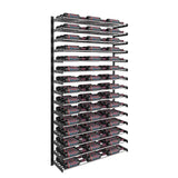 Evolution 75 in. High 3 Column Wine Wall in Matte Black and Chrome Storing 135 Bottles
