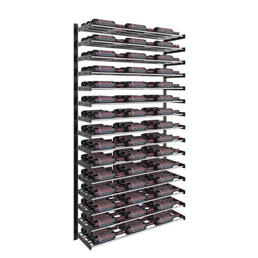 Evolution 75 in. High 3 Column Wine Wall in Matte Black and Chrome Storing 135 Bottles