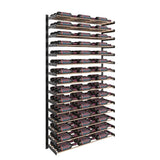 Evolution 75 in. High 3 Column Wine Wall in Matte Black and Golden Bronze Storing 135 Bottles
