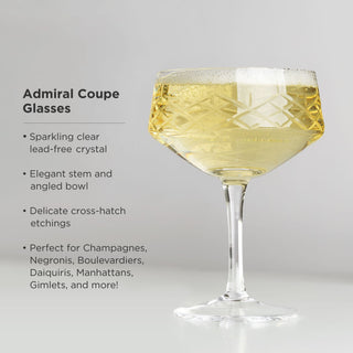 Admiral Crystal Coupe Glasses, Set of 2