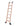 Wooden ladder with wheels on a white background