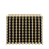 11 column pine wooden wine rack storing 110 bottles