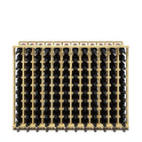 12 column pine wooden wine rack storing 120 bottles