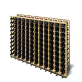 Angled 12 column pine wooden wine rack storing 120 bottles