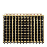 13 column pine wooden wine rack storing 130 bottles