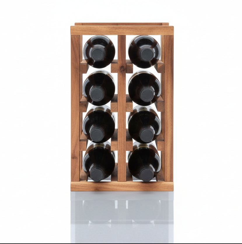 2 Column Wooden Upper Wine Rack Cabinet- Stores 8 standard wine bottles