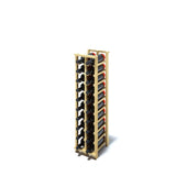 Angled 2 column pine wooden wine rack storing 20 bottles