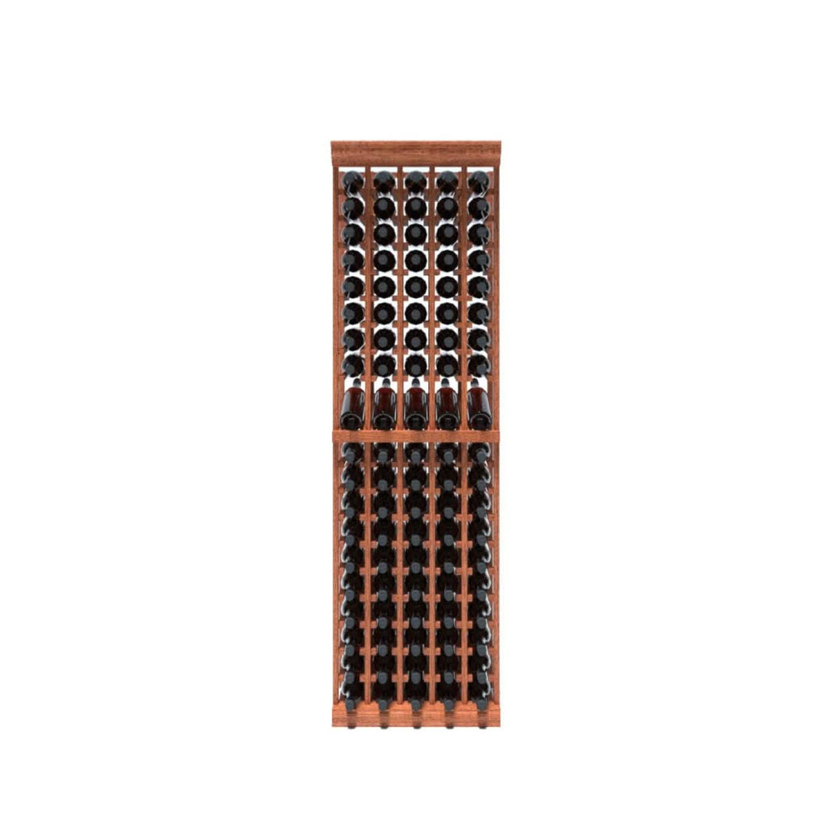 5 Column 6.5 Foot Tall Wooden Wine Rack Kit Storing 95 Bottles