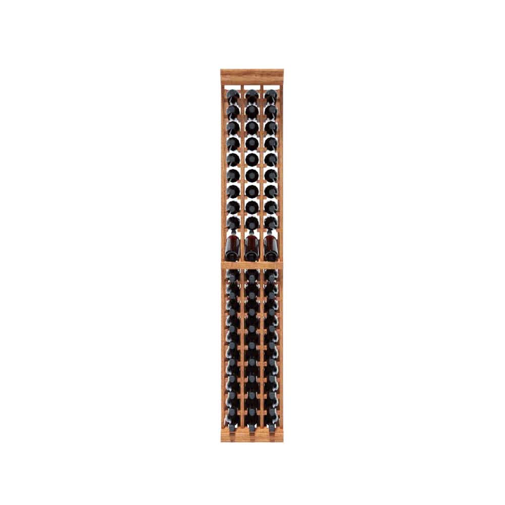 3 Column 7ft Tall Wooden Wine Rack Storing 60 Bottles