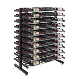 Evolution Island Display Rack in Matte Black and Chrome Storing 180 Bottles