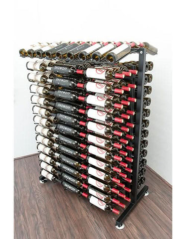 Freestanding Island Display Metal Wine Rack Double Sided
