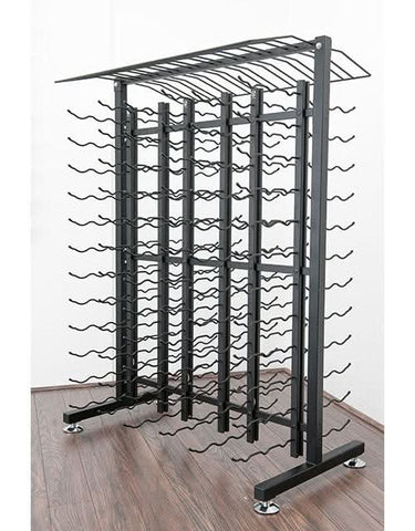 Freestanding Island Display Metal Wine Rack Double Sided