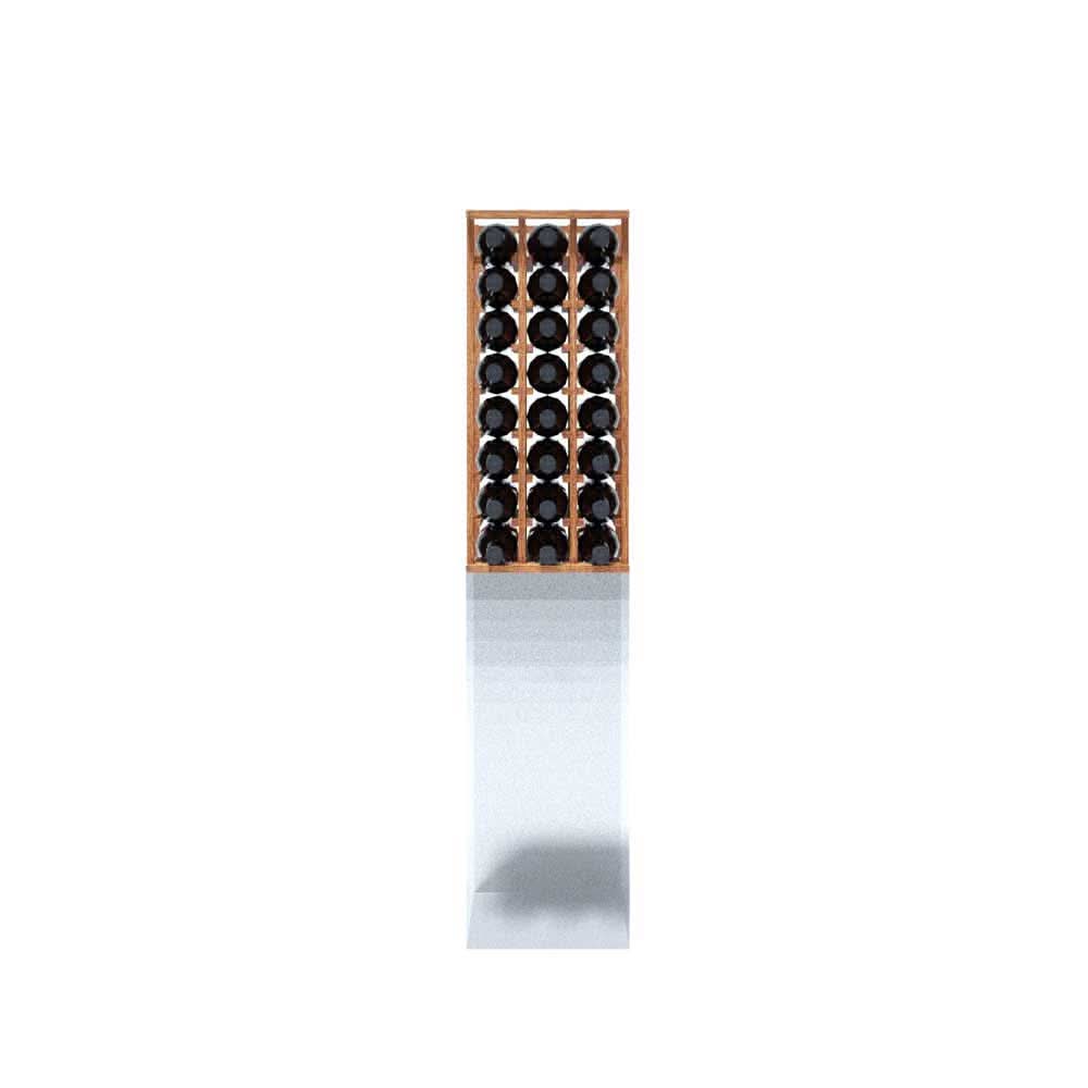 3 Column Wooden Upper Wine Rack Cabinet- Stores 24 magnum 1.5 L wine bottles