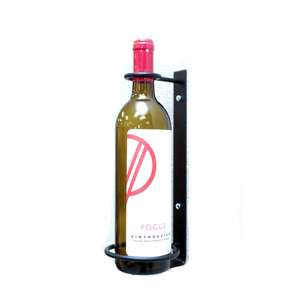 The Perch Single Bottle Vertical Storage Rack in Matte Black for Standard Wine Bottles