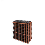 Wooden wine rack with bottles on a white background
