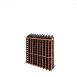 Wooden wine rack with bottles on a white background