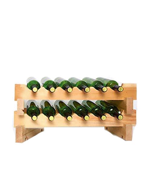 12 Bottle Wooden Stackable Wine Rack Wine Racks
