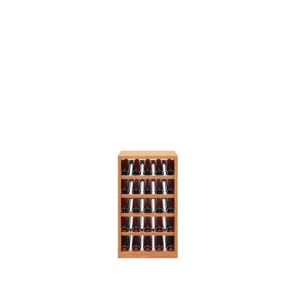 5 Column Wooden Stacked Display Base Wine Rack Cabinet- Stores 25 standard wine bottles