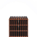 Wooden wine rack with bottles on a white background