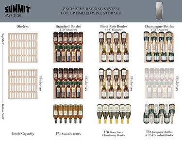 Summit 171 Bottle Single Zone Wine Cooler