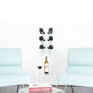 Vino Rails 6 Bottle 3x2 Designer Grid on Wall