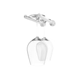 Vino Series Stemware Rack for 2 Wine Glasses in Milled Aluminum with Collars