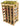Wooden wine rack with bottles of various types and colors.