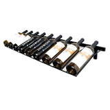 W Series Presentation Row Rack in Matte Black Storing 9 Bottles
