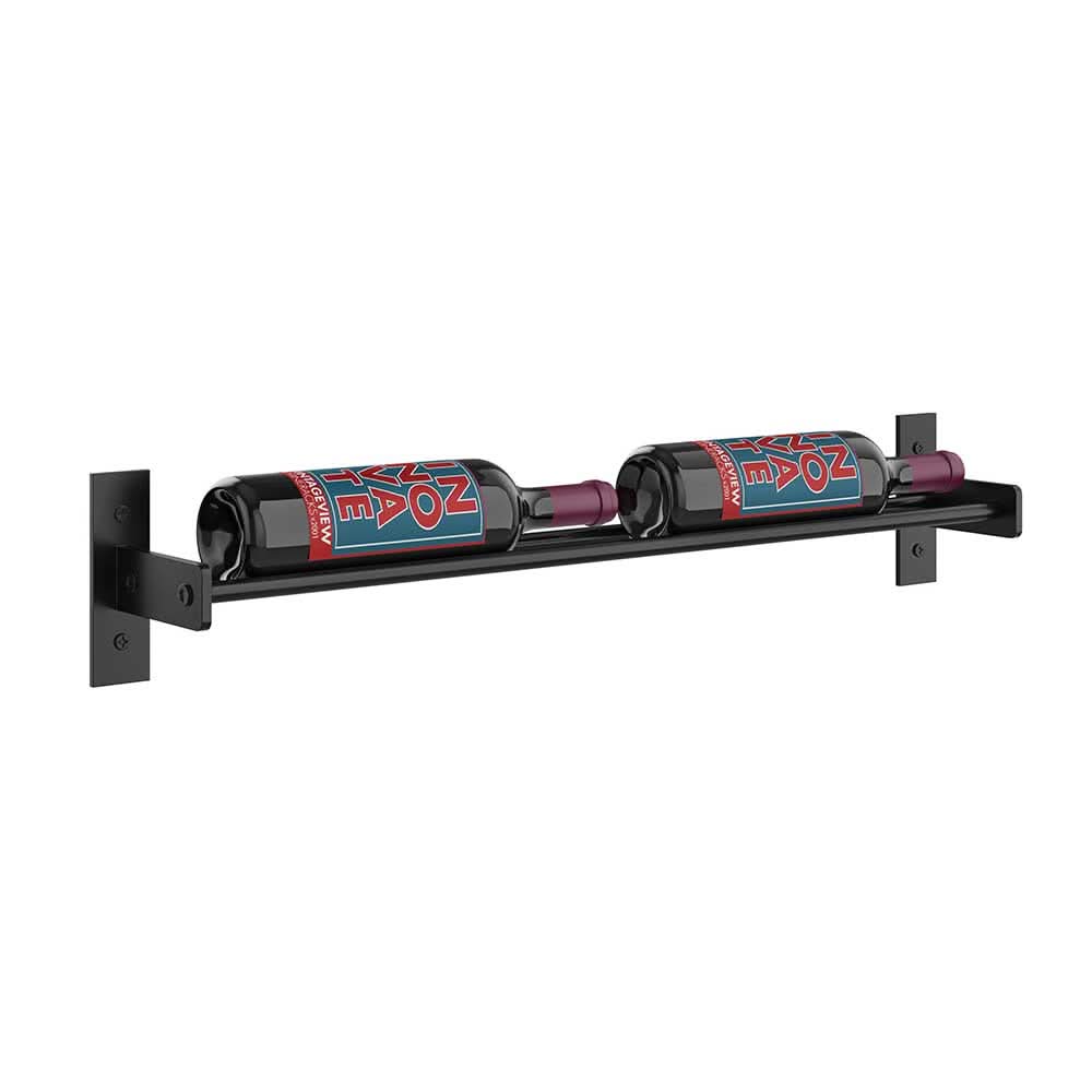 Evolution 5 in. High 2 Column Wine Wall in Matte Black Storing 2 Bottles
